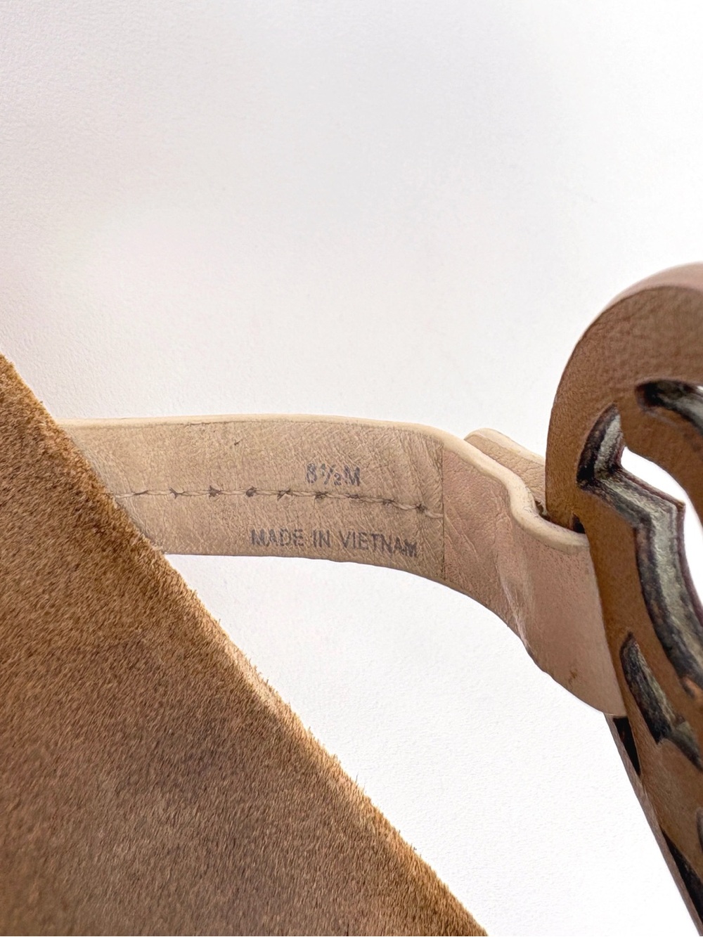 TORY BURCH Miller Cloud Leather Cork Sandals in Cream Caramel US 8.5 - Picture 10 of 13